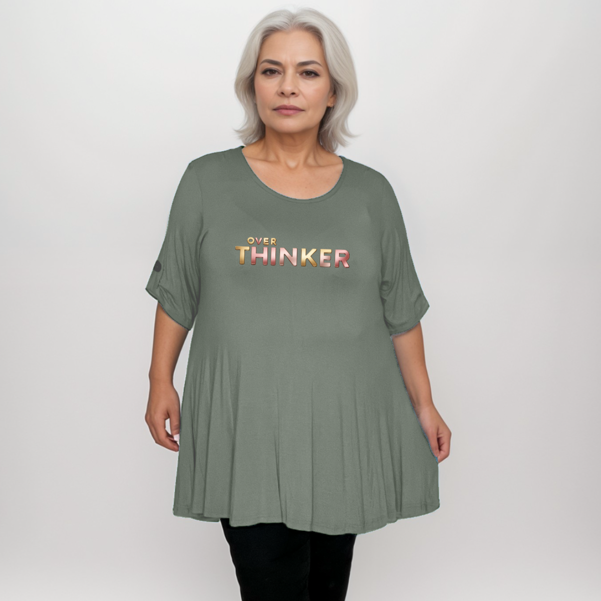 Swing Top with “Over Thinker” Logo